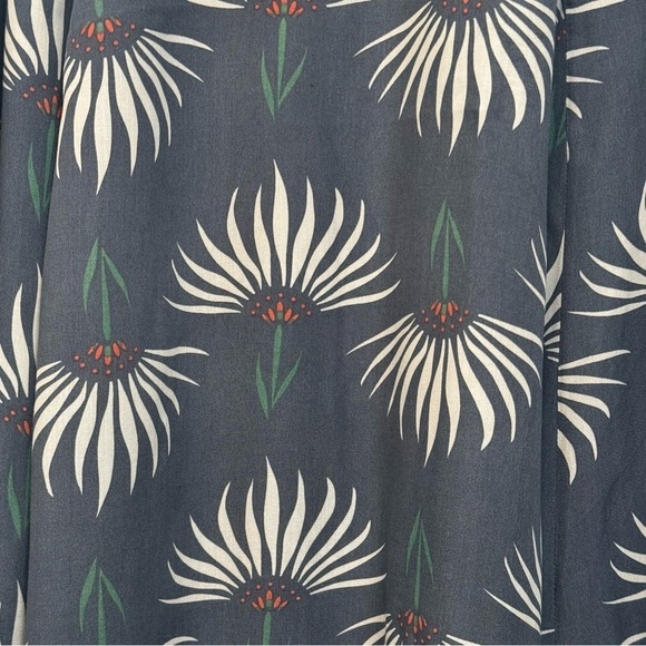 Lulu’s Trancoso Dusty Blue Floral Dandelion Flower Maxi High Slit Skirt M - Picture 6 of 6